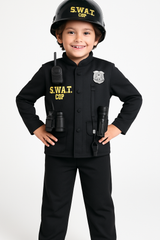 Kids' SWAT Officer Costume with Helmet and Accessories