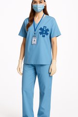 Adult Doctor Halloween Costume - Blue Scrubs Set
