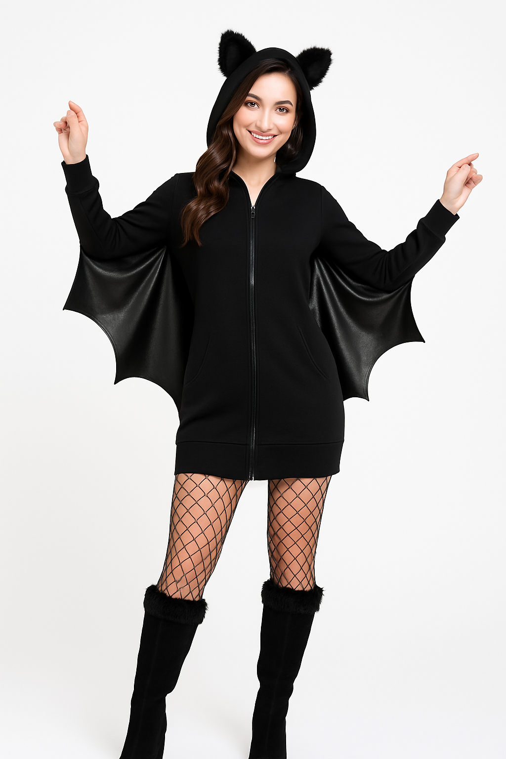 Women's Halloween Bat Zipster Costume Dress