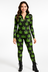 Cannabis Queen Catsuit Costume - Size L/XL