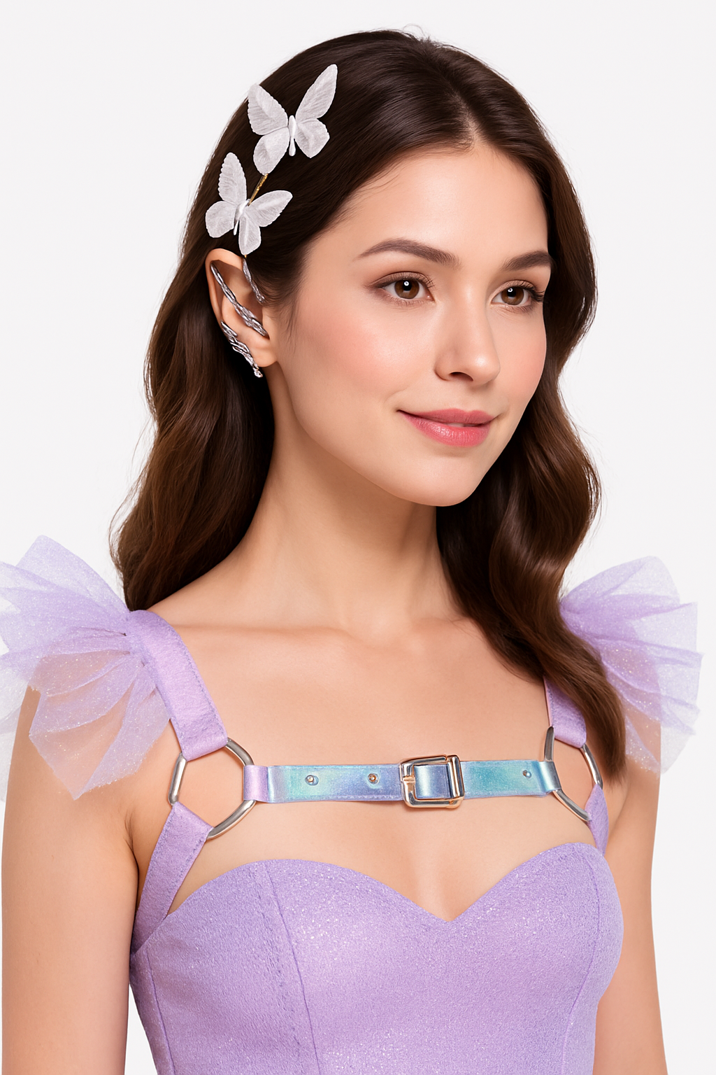 Lavender Faerie Glitter Mesh Harness ‚Äì Enchanting Costume Accessory