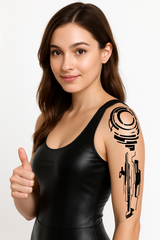 Cyberpunk Temporary Tattoo Kit - Futuristic Body Art for Costumes
