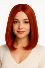 Vibrant Red Long Bob Costume Wig