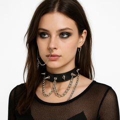 Spiked Halloween Choker Necklace