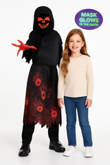 Hooded Horror Skeleton Halloween Costume for Boys