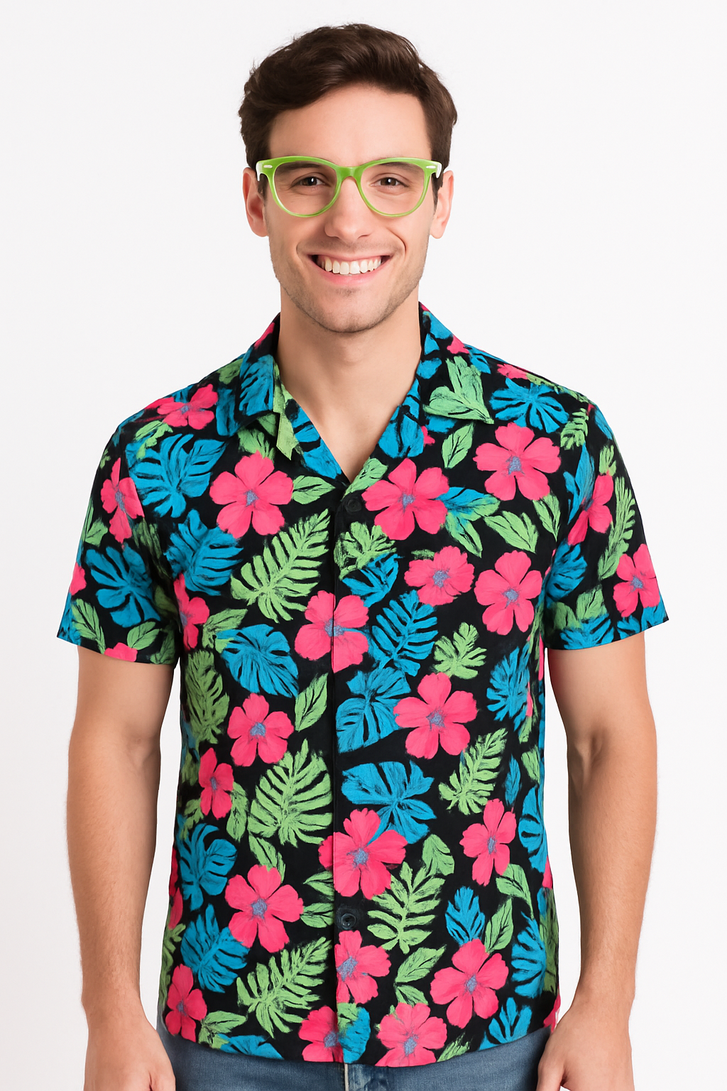 Summer Glow Tropical Print Shirt - Small/Medium
