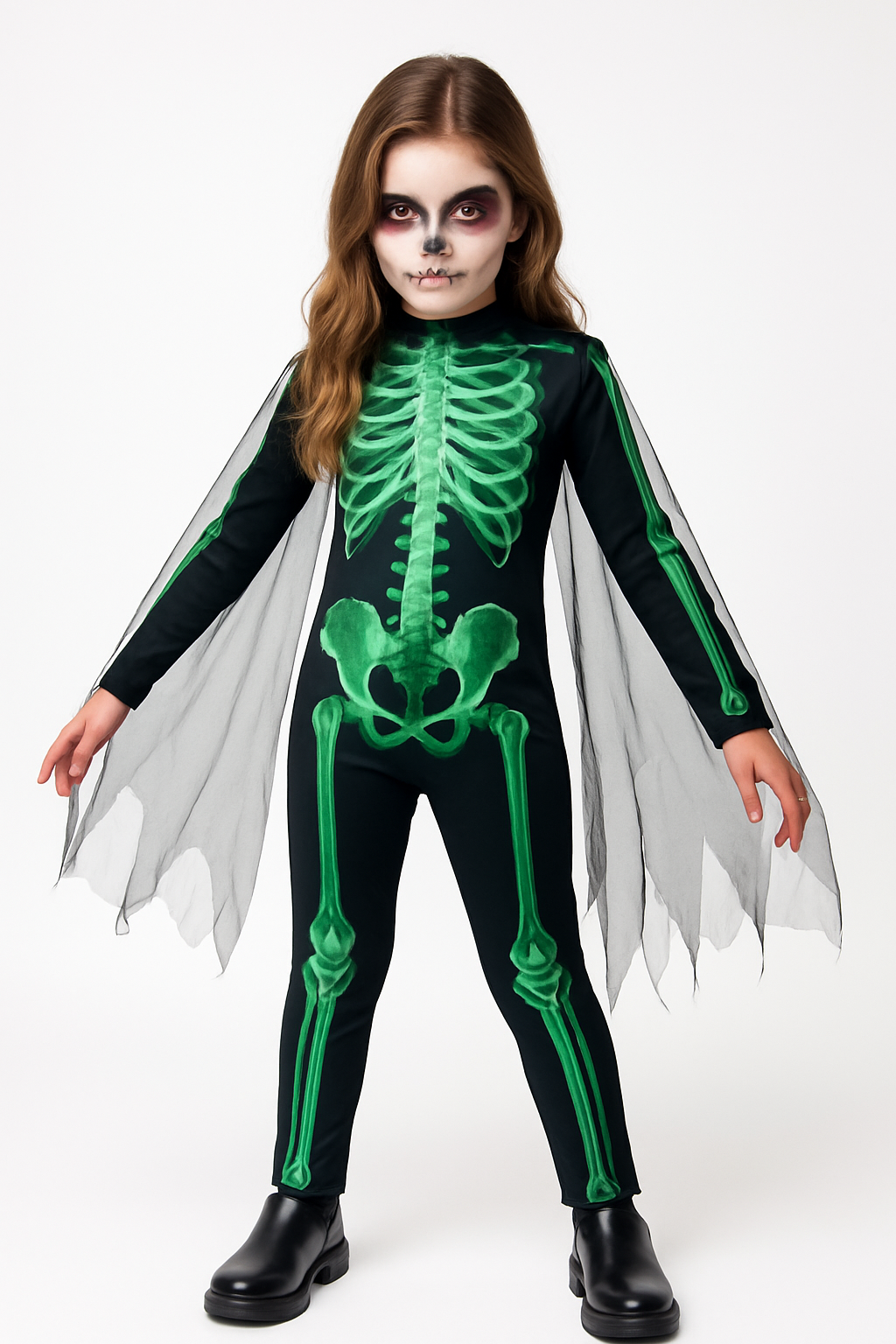 Girls' Glow-in-the-Dark Reaper Halloween Costume (Size Large 12-14)