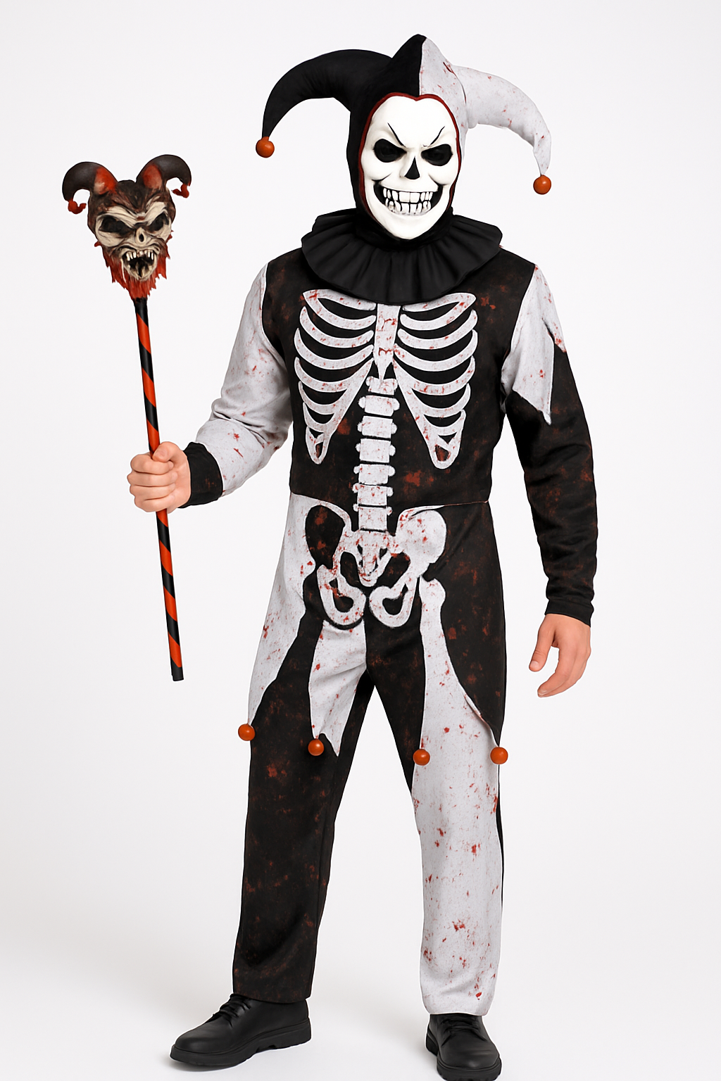 Menacing Jester Costume - Adult M Plus Halloween Attire