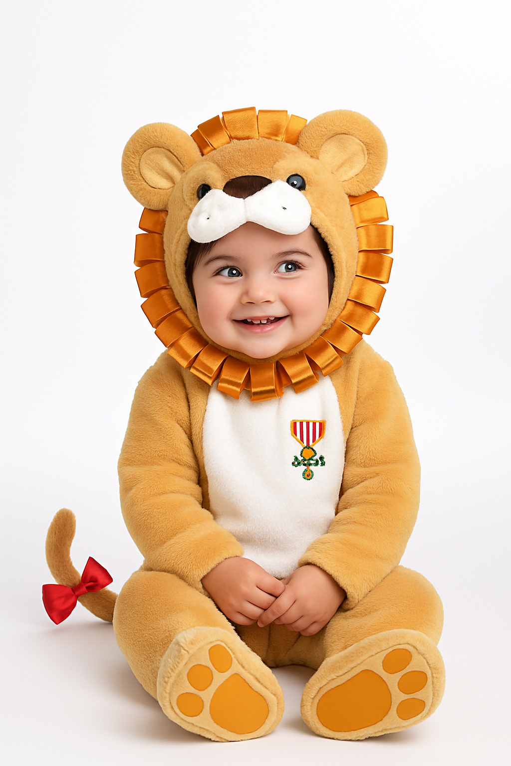 Infant Cowardly Lion Costume from The Wizard of Oz - Plush Halloween Jumpsuit with Hood
