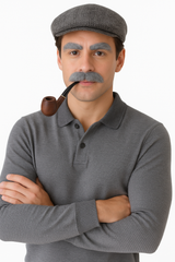 Grey Facial Hair Costume Set ‚Äì Eyebrows & Moustache