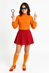 Women's Velma Costume - Scooby-Doo Halloween Outfit (L/XL)