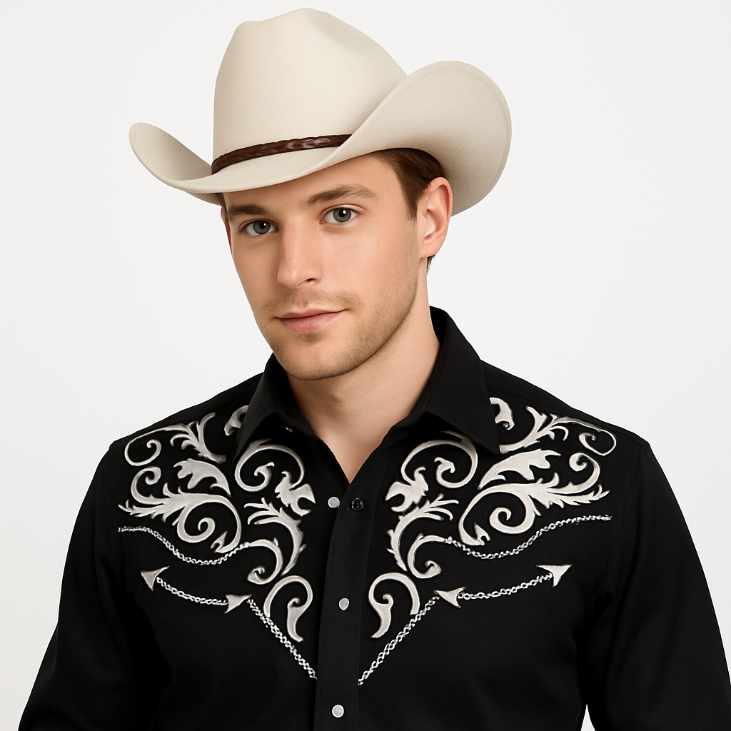 Dark Brown Western Cowboy Hat - Perfect for Halloween