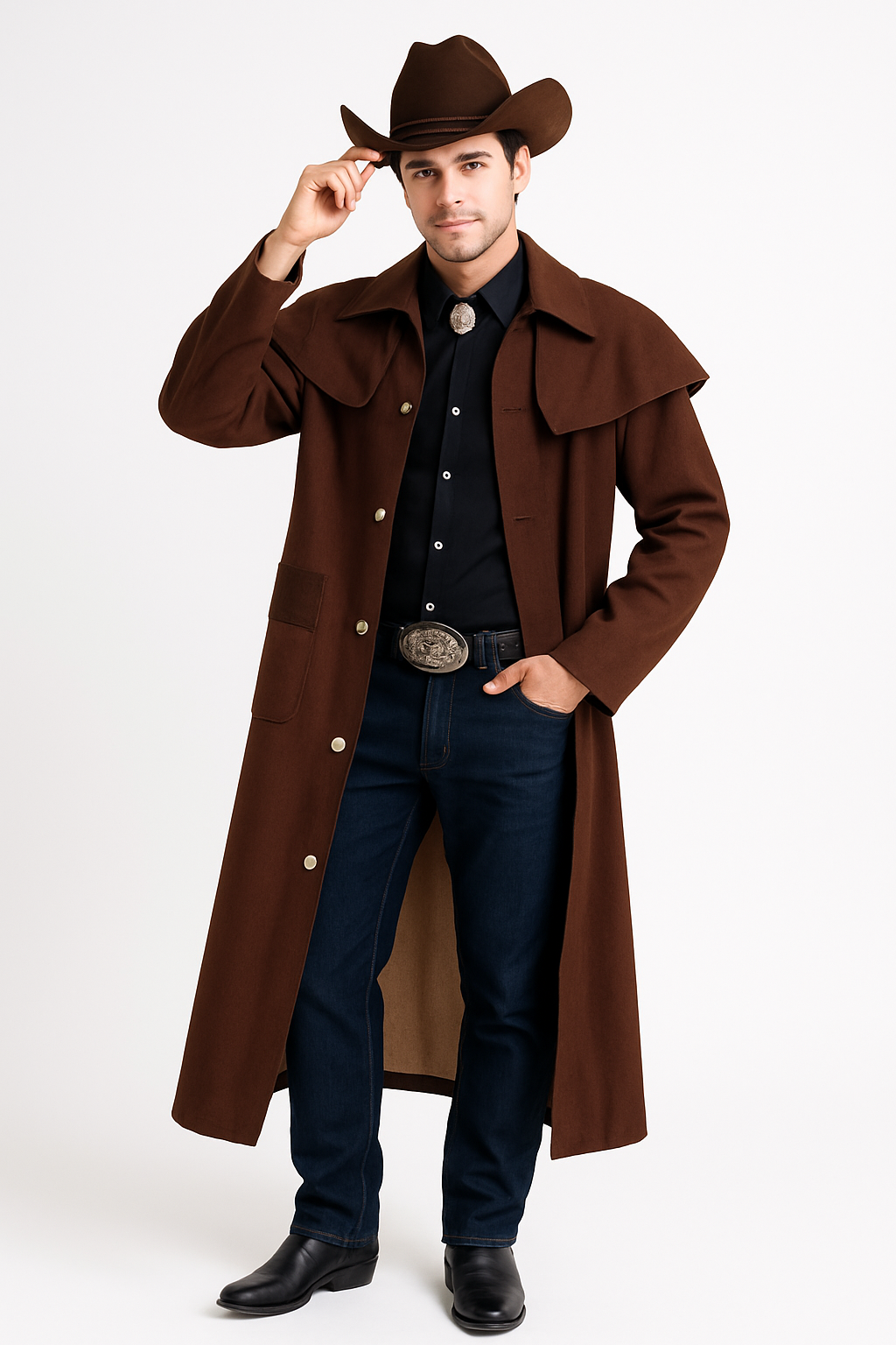 Men's Western Duster Costume Coat - Halloween Edition