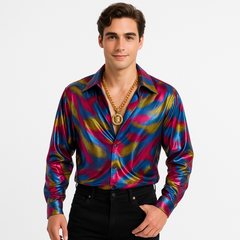 Men's Funkadelic Disco Shirt ‚Äì 1970s Retro Swirl Design