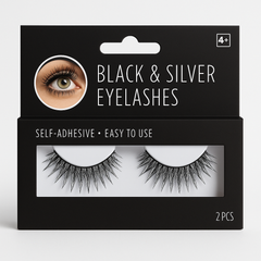 Bewitching Black & Silver Foil Halloween Eyelashes