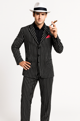 Men's 1920s Mob Boss Pinstriped Halloween Costume