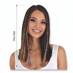Vibrant Rainbow Tinsel Hair Extensions