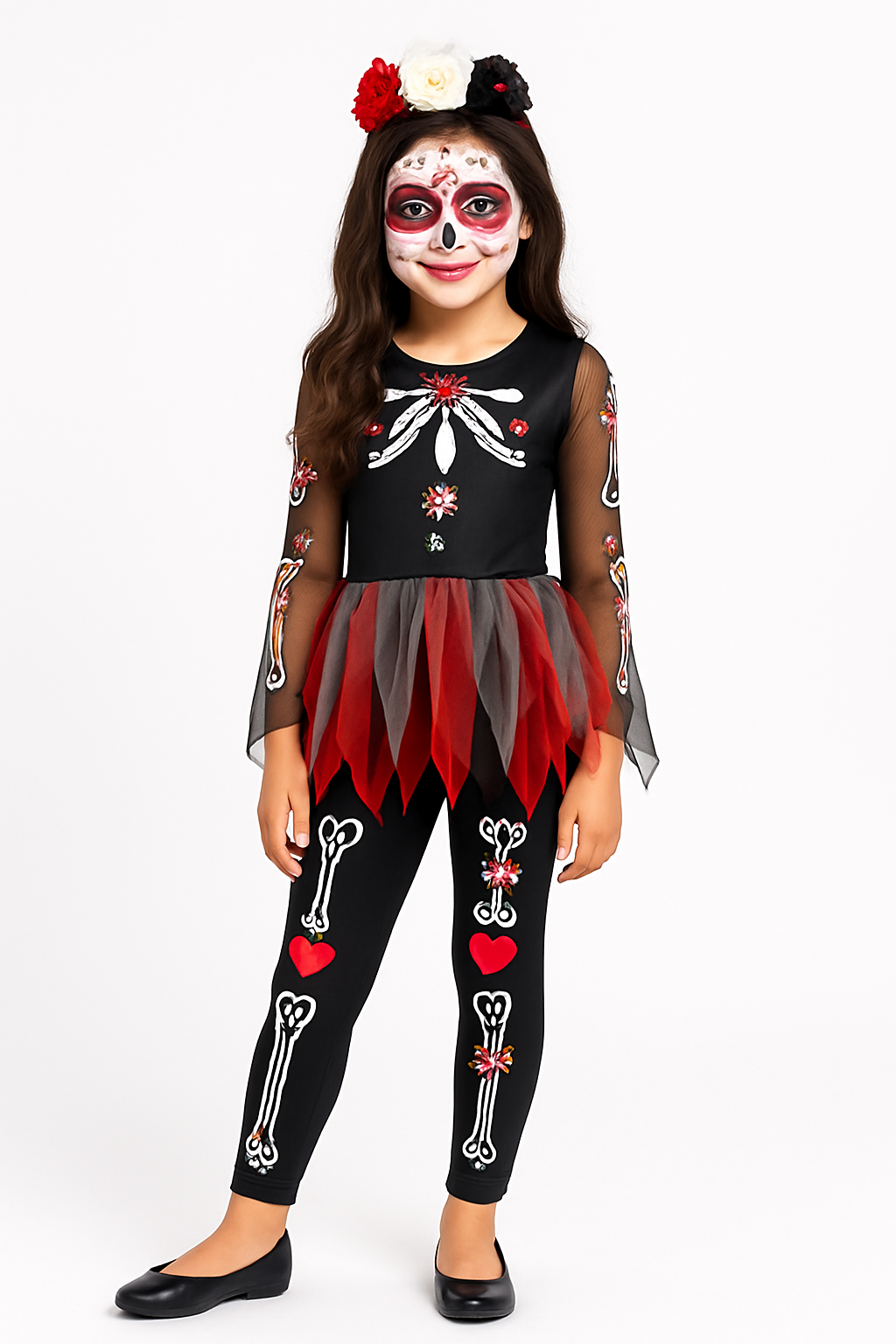 Girls' Scared to the Bone Halloween Tutu Costume Set