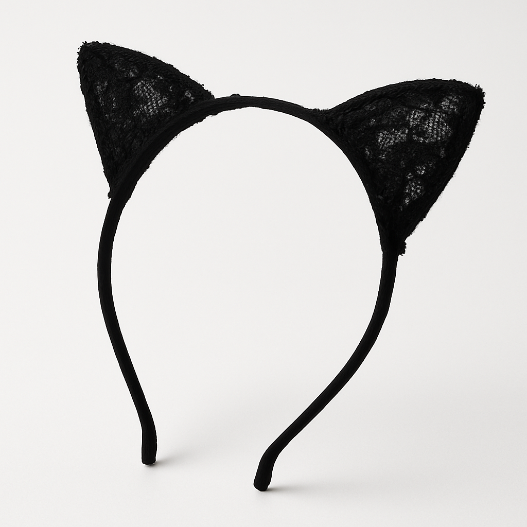 Lace Cat Ear Headband - Halloween Costume Accessory