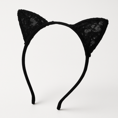Lace Cat Ear Headband - Halloween Costume Accessory