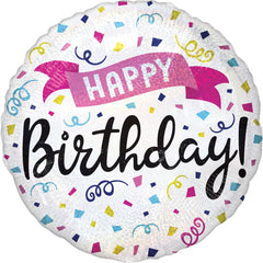 Vibrant Happy Birthday Foil Balloon - 18 Inch
