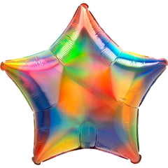 Iridescent Rainbow Star Foil Balloon - 18 Inch