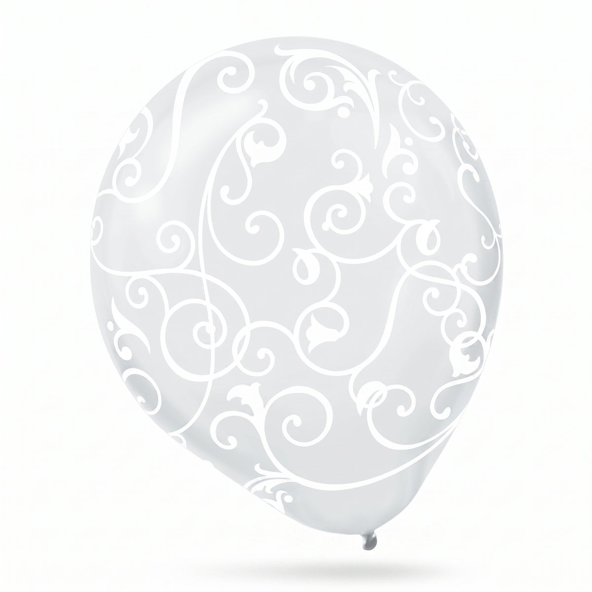 Elegant Filigree Clear Latex Balloons - 12-Inch, Pack of 6