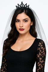 Enchanting Black Veil Tiara for Halloween