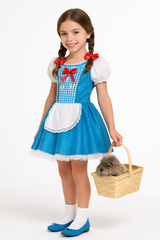 Kids' Dorothy Wizard of Oz Halloween Costume with Blue Dress & Accessories
