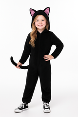 Adorable Girls' Black Cat Zipster Halloween Costume