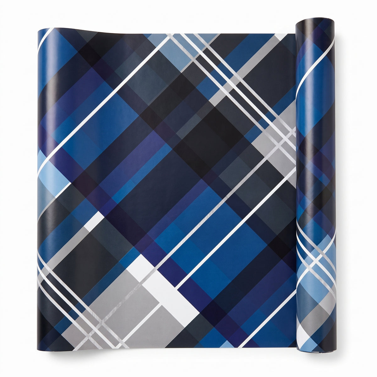Classic Blue Plaid Gift Wrap Roll