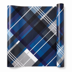 Classic Blue Plaid Gift Wrap Roll