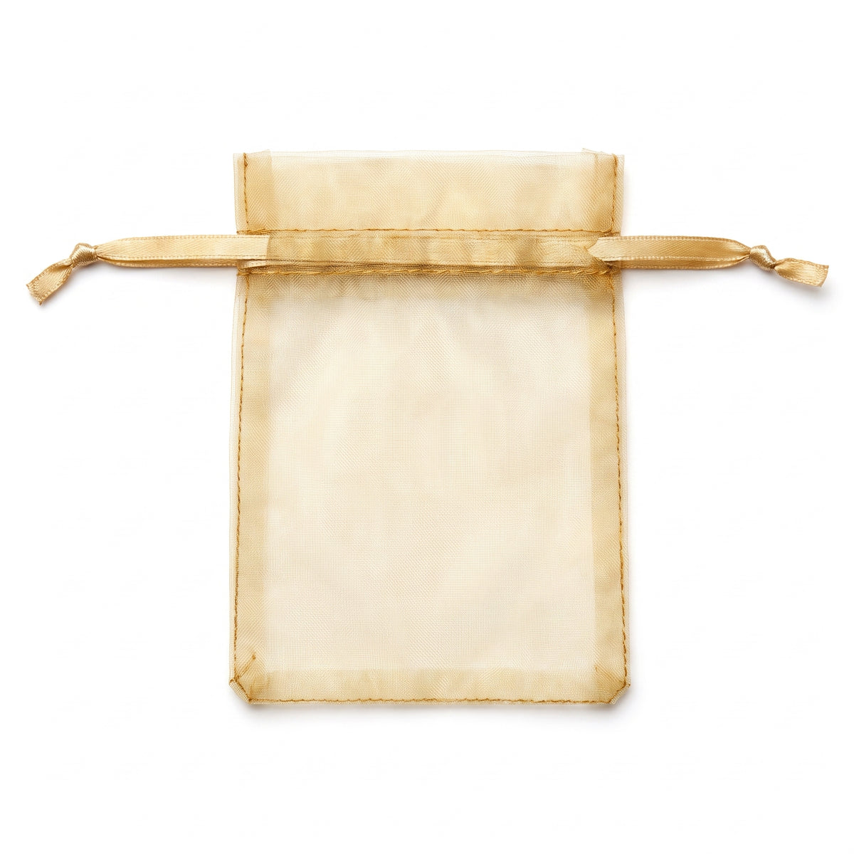 Elegant Gold Organza Wedding Favor Bags - 24 Pack
