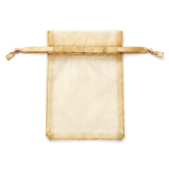Elegant Gold Organza Wedding Favor Bags - 24 Pack