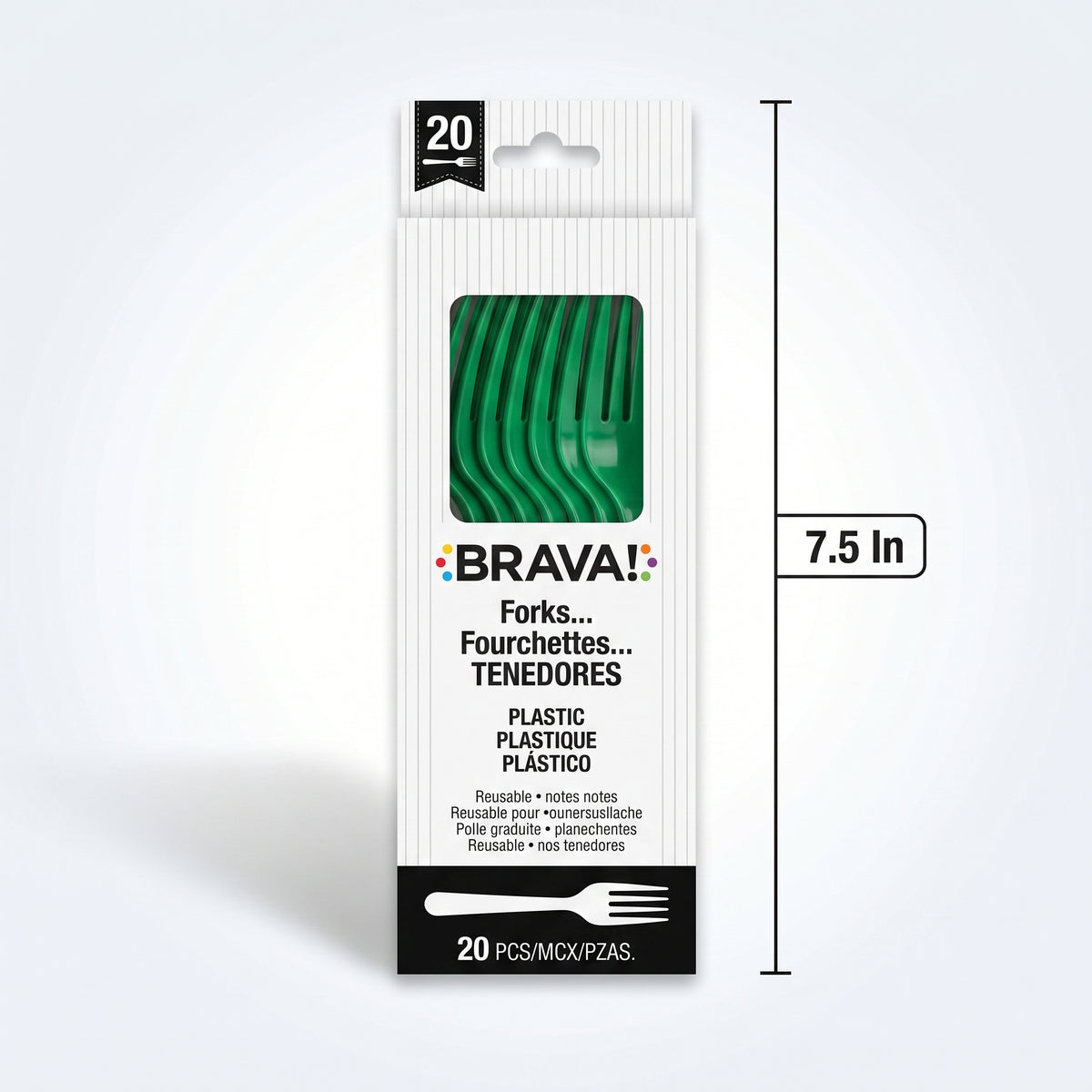 Green Plastic Forks - 7.5 In. | 20 Count