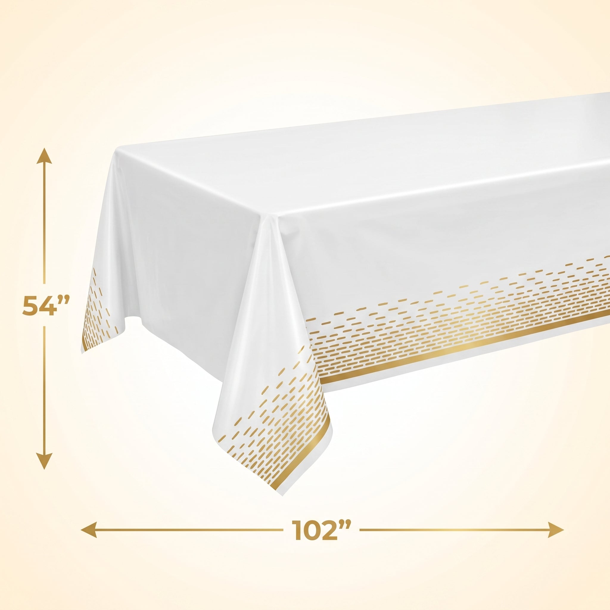 Elegant Gold Motif Plastic Table Cover - 54" x 102"