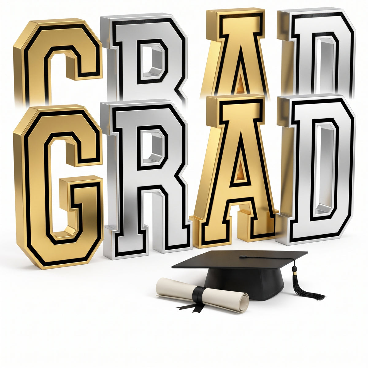 Oversized Graduation "GRAD" Centerpiece Decoration