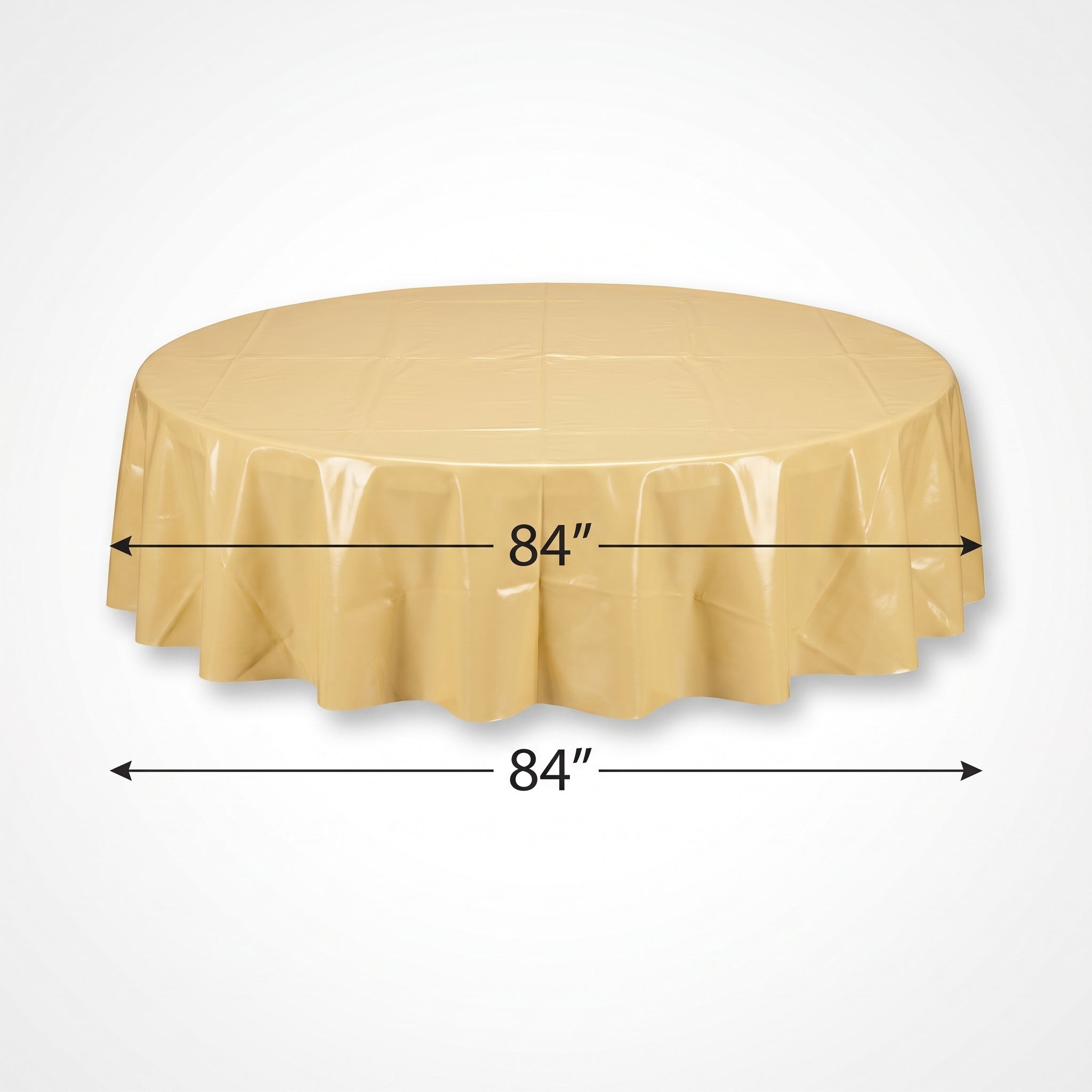 Gold Flannel Backed Round Table Cover - 84"