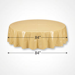Gold Flannel Backed Round Table Cover - 84"