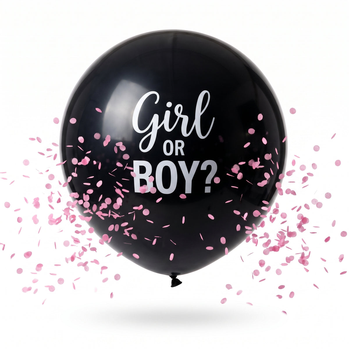 "Girl or Boy?" Gender Reveal Confetti Latex Balloon, 24-Inch