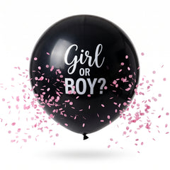 "Girl or Boy?" Gender Reveal Confetti Latex Balloon, 24-Inch