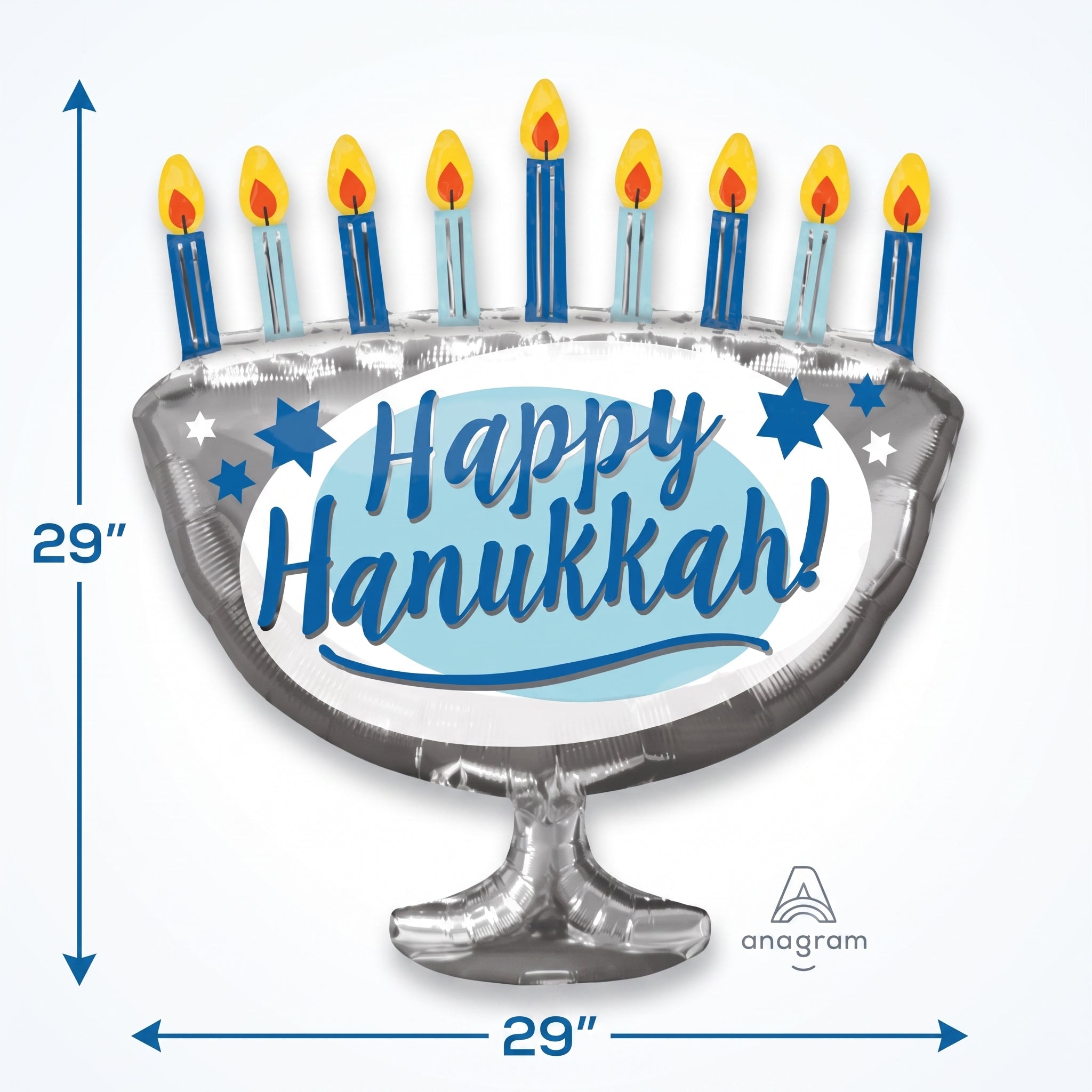 Happy Hanukkah Menorah Foil Super Shape Balloon