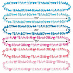 Gender Reveal "Team Boy" & "Team Girl" Bead Necklaces - 10 Pack