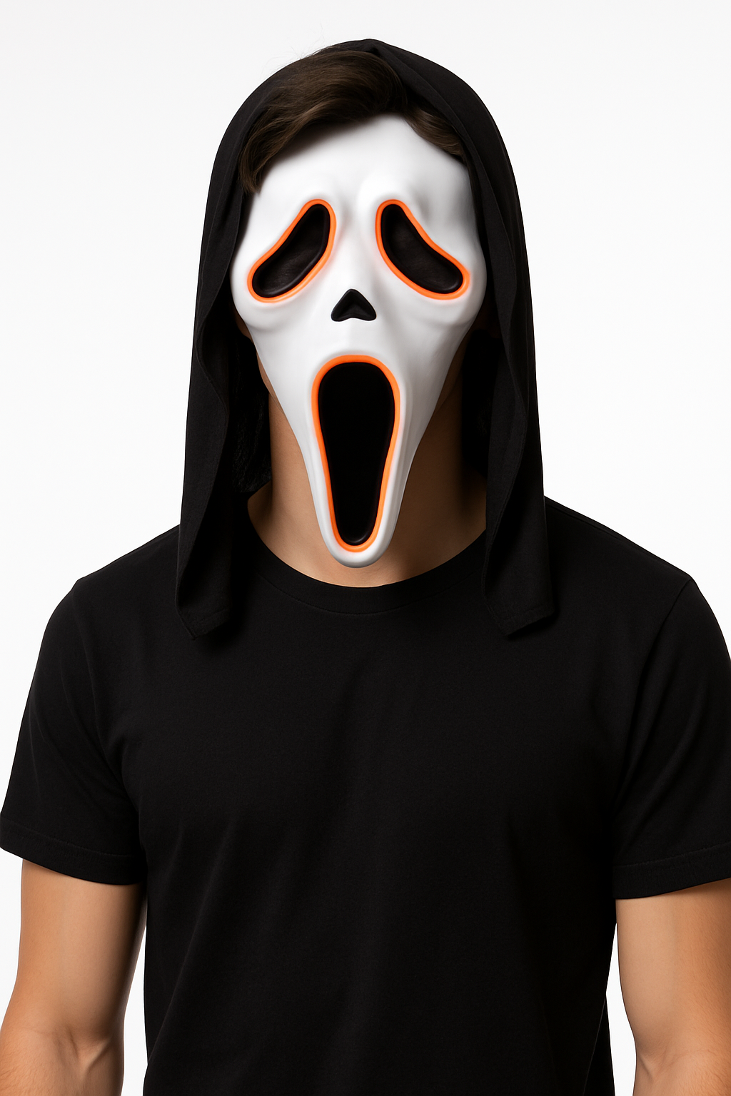 LED Light-Up Ghost Face Halloween Mask