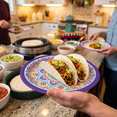 Vibrant Fiesta 8.5" Round Paper Plates