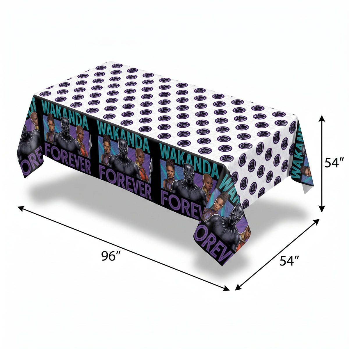 Marvel Black Panther "Wakanda Forever" Plastic Table Cover for Kids' Birthday Parties