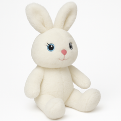 Charming White Plush Bunny ‚Äì 9.5" Easter Decor