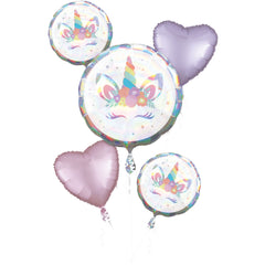 Unicorn Party Foil Balloon Bouquet - 5 Piece Set