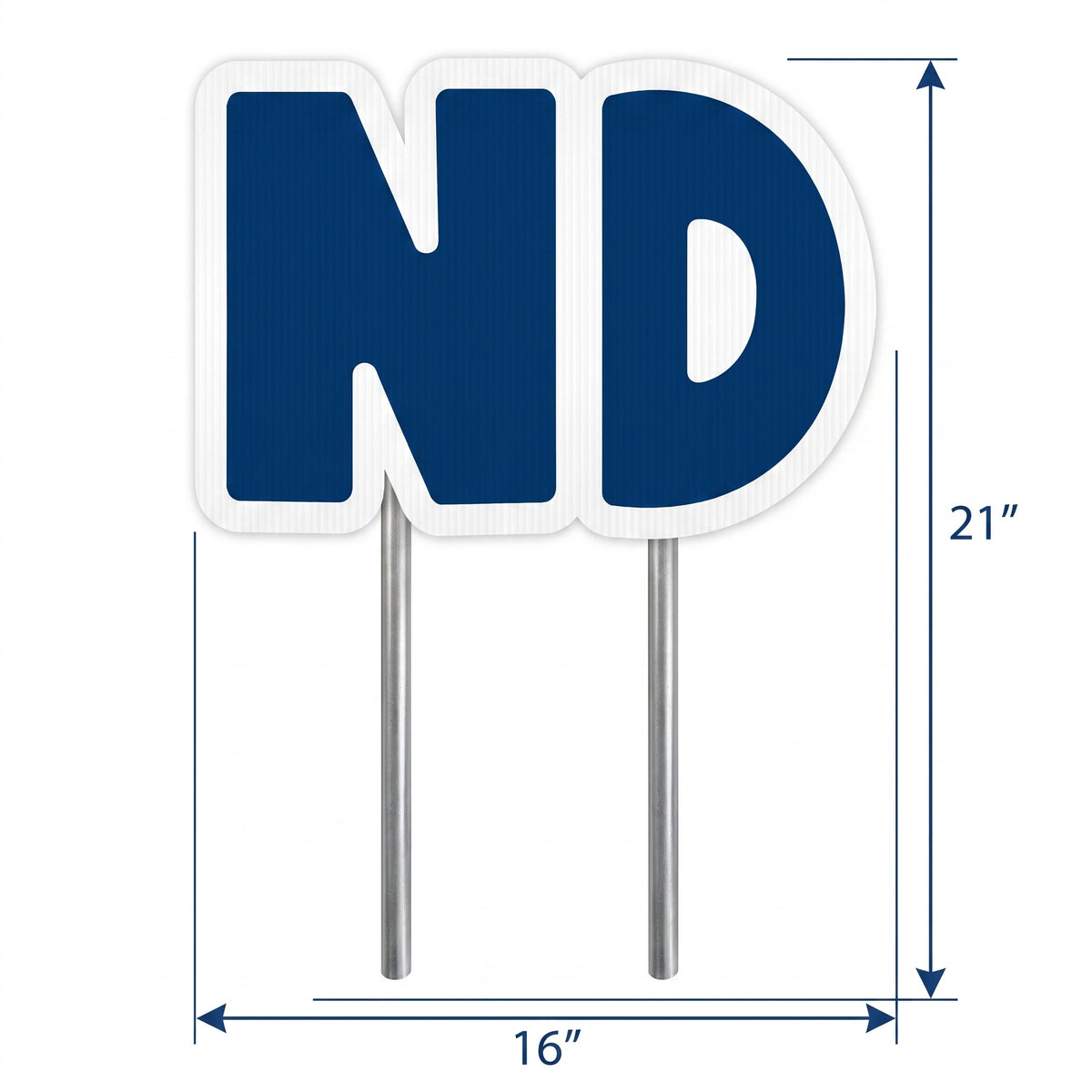 Blue "ND" Birthday Yard Sign