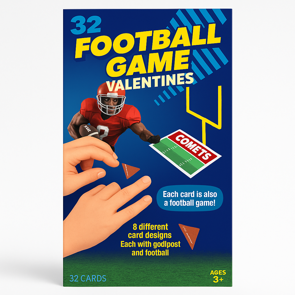 Valentine's Day Football Game Exchange Cards Kit